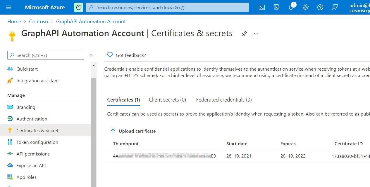 App cert upload