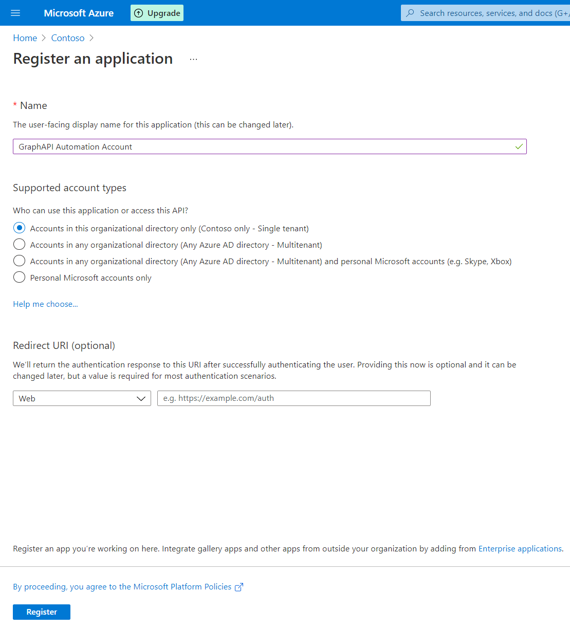 App registration