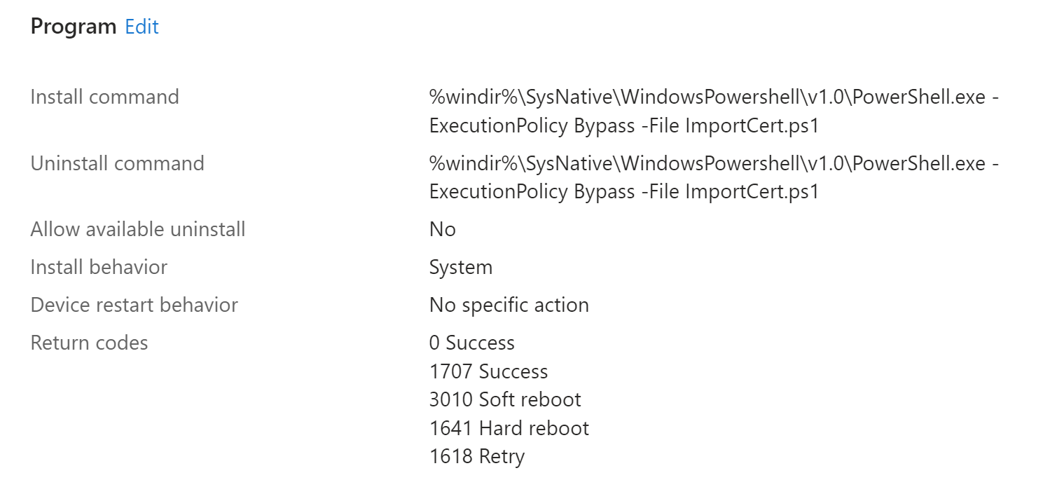 Install command