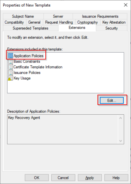Edit Application Policies