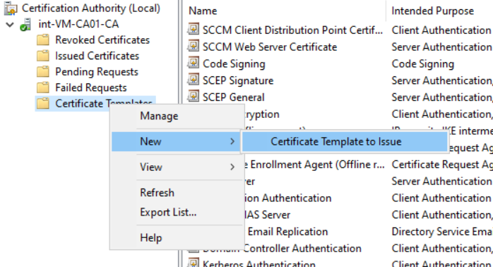 Configure Template to Issue